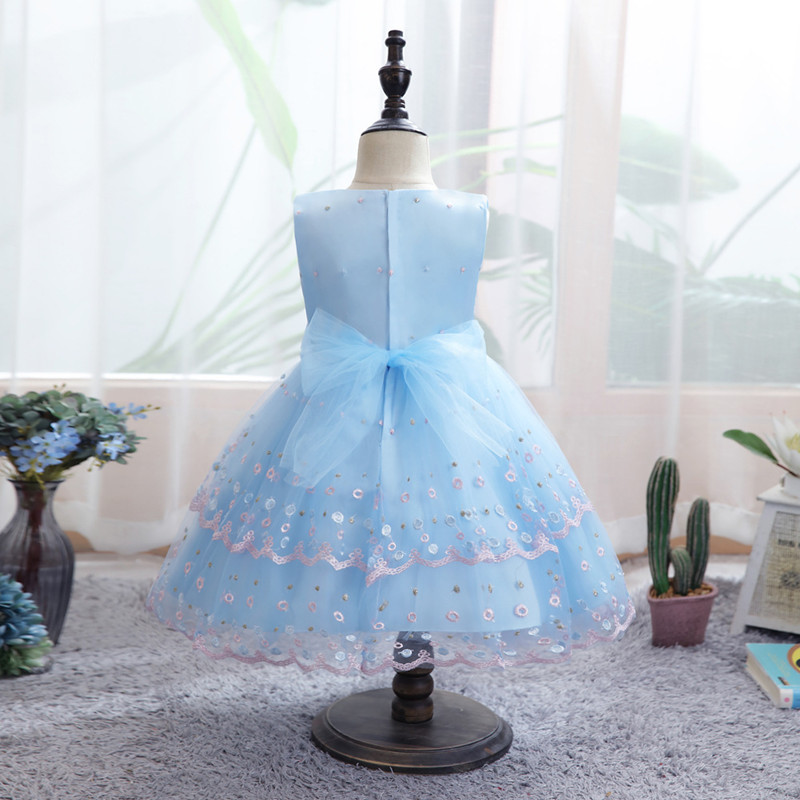 New Children&apos;s Dress Girl&apos;s Princess Dress Mesh Kid Wedding Dress Children&apos;s Piano Performance Dress