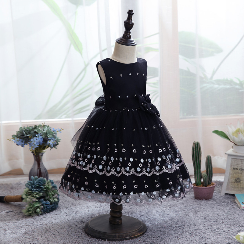 New Children&apos;s Dress Girl&apos;s Princess Dress Mesh Kid Wedding Dress Children&apos;s Piano Performance Dress