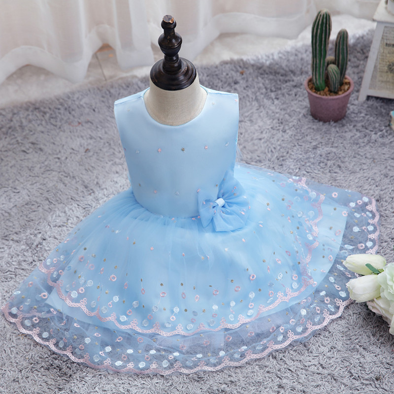 New Children&apos;s Dress Girl&apos;s Princess Dress Mesh Kid Wedding Dress Children&apos;s Piano Performance Dress