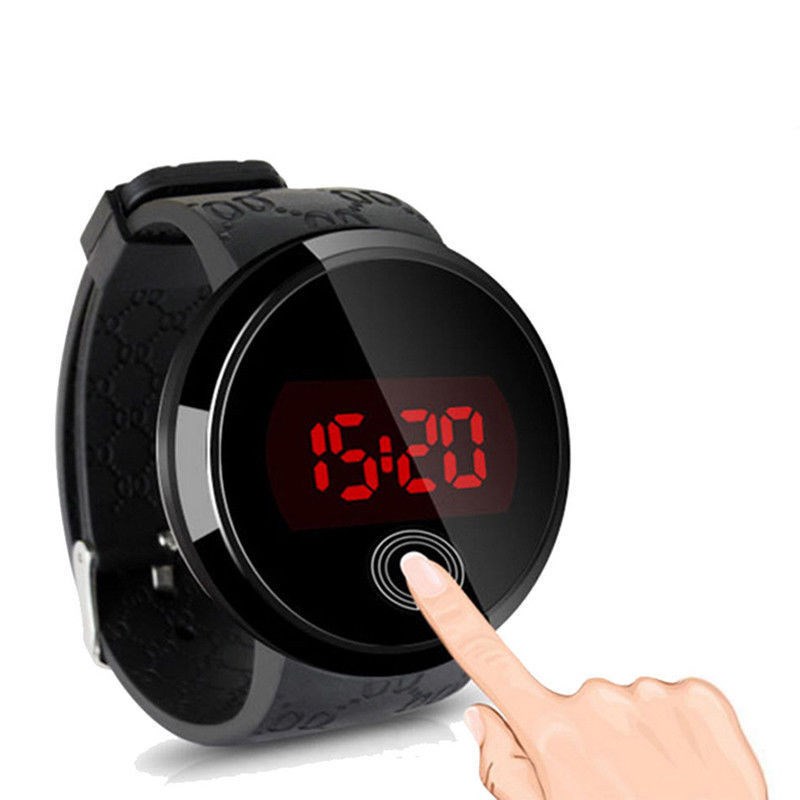 Touch Screen LED Electronic Watch New Creative Silicone Men's Women's Students Girls Boys Watches Fashion Trend Male Female Sports Watches  + 1 Crystal Ring Free + Luxury Gift Box Lovers Girlfriends B