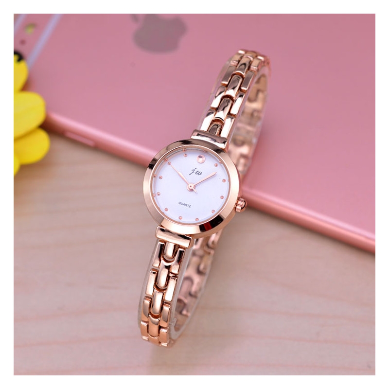 Fresh New College Style Simple Rose Gold Lady Girl Students Quartz Fashion Bracelet Watch Wholesale Brithday Gift Women Watches+ 1 Crystal Ring Free + Luxury Gift Box Lovers  Girlfriends Wife's Birthd