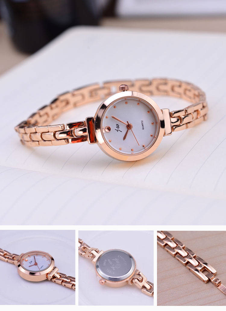 Fresh New College Style Simple Rose Gold Lady Girl Students Quartz Fashion Bracelet Watch Wholesale Brithday Gift Women Watches+ 1 Crystal Ring Free + Luxury Gift Box Lovers  Girlfriends Wife's Birthd