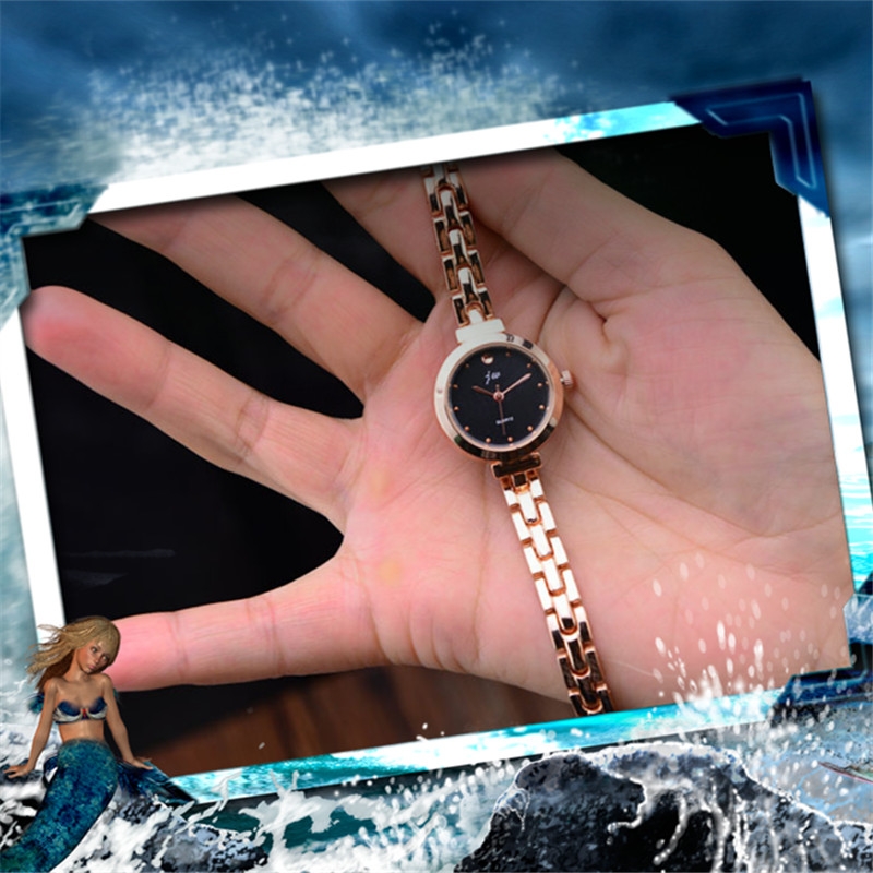 Fresh New College Style Simple Rose Gold Lady Girl Students Quartz Fashion Bracelet Watch Wholesale Brithday Gift Women Watches+ 1 Crystal Ring Free + Luxury Gift Box Lovers  Girlfriends Wife's Birthd