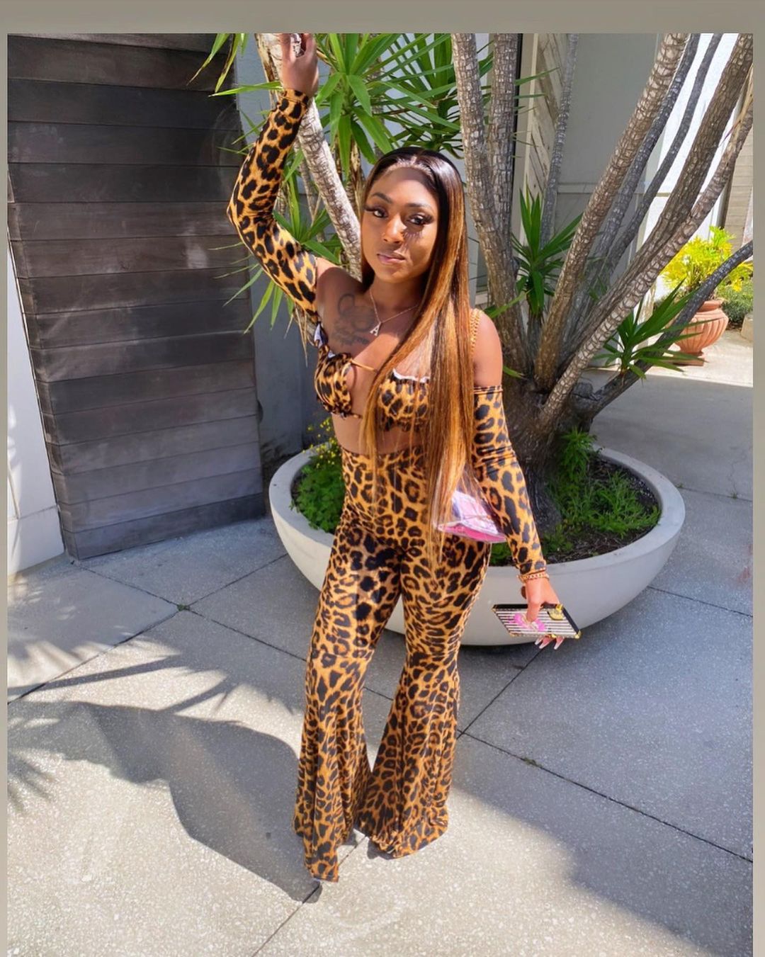 Hot Sale African Popular Leopard Print Sexy Vest Long Sleeve Trousers Women's Wear Girl Party Dress