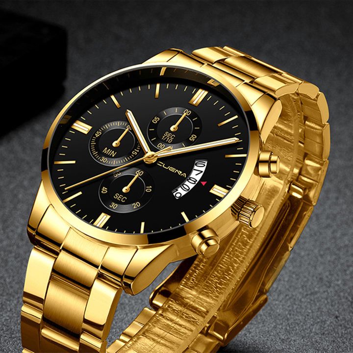 New Fashion Luxury Business Men Watches Metal Male Calendar Wrist Lovers' Watches Birthday New Year Gift Students Date Watch+ Luxury Gift Box Girlfriends Husband's Birthday Holiday Surprising Gifts
