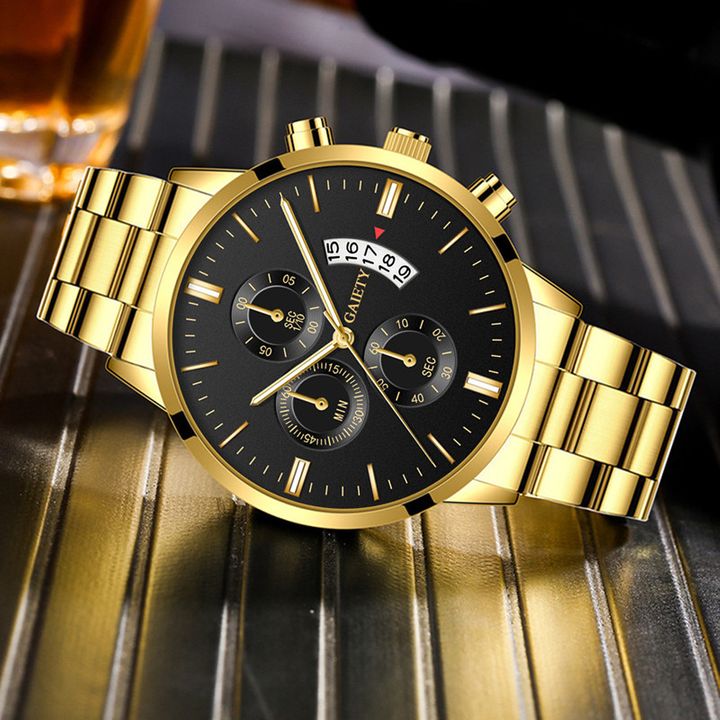 New Fashion Luxury Business Men Watches Metal Male Calendar Wrist Lovers' Watches Birthday New Year Gift Students Date Watch+ Luxury Gift Box Girlfriends Husband's Birthday Holiday Surprising Gifts