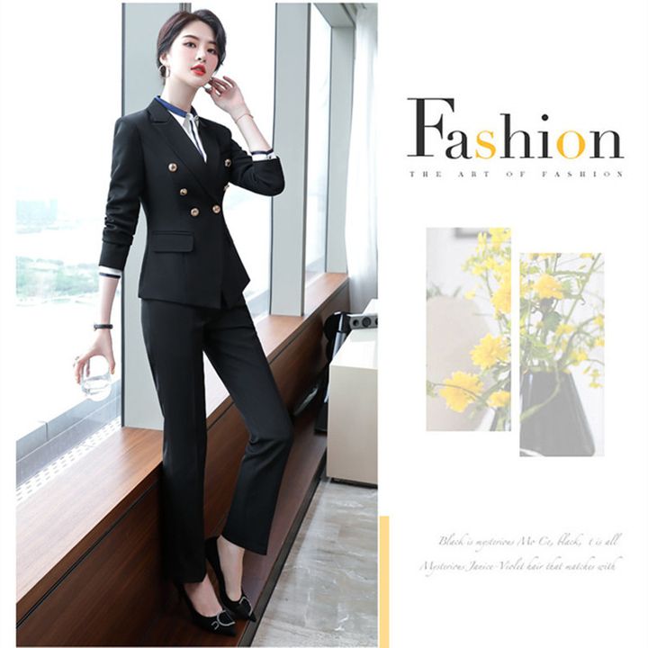 High End Office Lady Suit White Collar Business Cloth Lady Formal Work Suit Women Manager Uniform