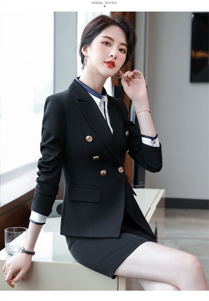 High End Office Lady Suit White Collar Business Cloth Lady Formal Work Suit Women Manager Uniform