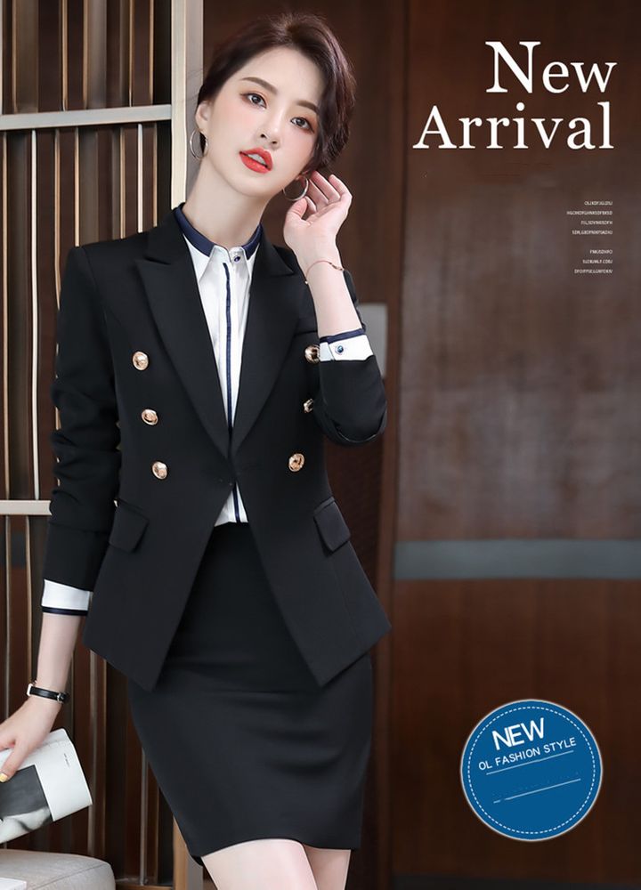 High End Office Lady Suit White Collar Business Cloth Lady Formal Work Suit Women Manager Uniform