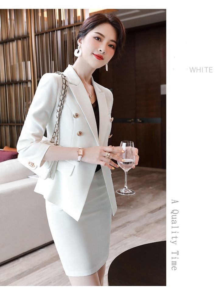 High End Office Lady Suit White Collar Business Cloth Lady Formal Work Suit Women Manager Uniform