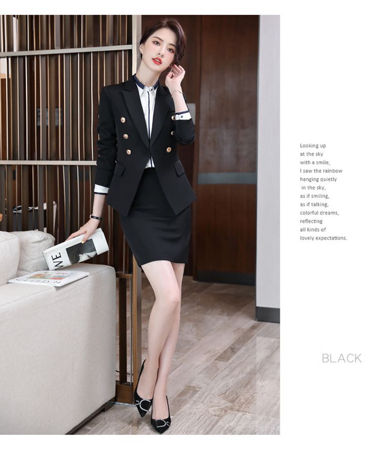 High End Office Lady Suit White Collar Business Cloth Lady Formal Work Suit Women Manager Uniform