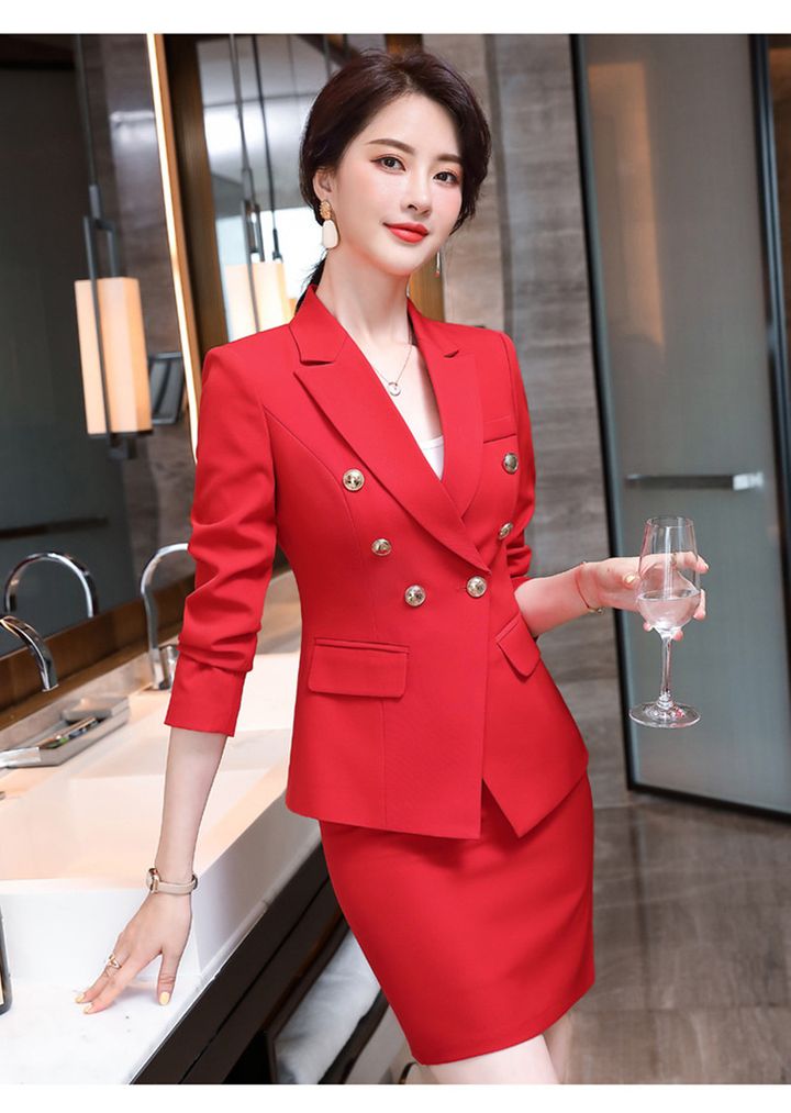 High End Office Lady Suit White Collar Business Cloth Lady Formal Work Suit Women Manager Uniform