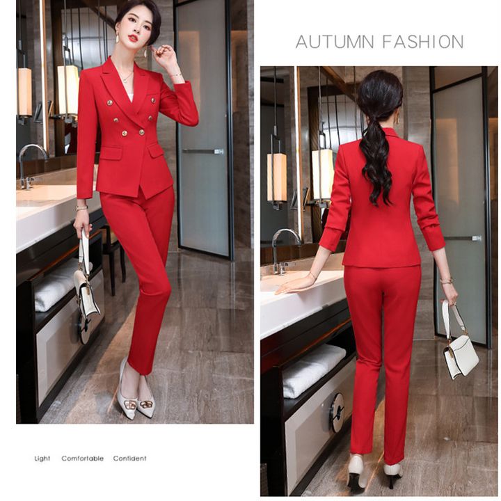 High End Office Lady Suit White Collar Business Cloth Lady Formal Work Suit Women Manager Uniform