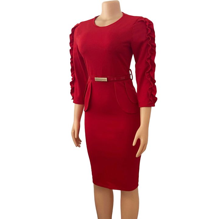 Business Women Professional Office Skirt Europe America  Africa Large Lady Dress Mother&apos;s Slim Dress