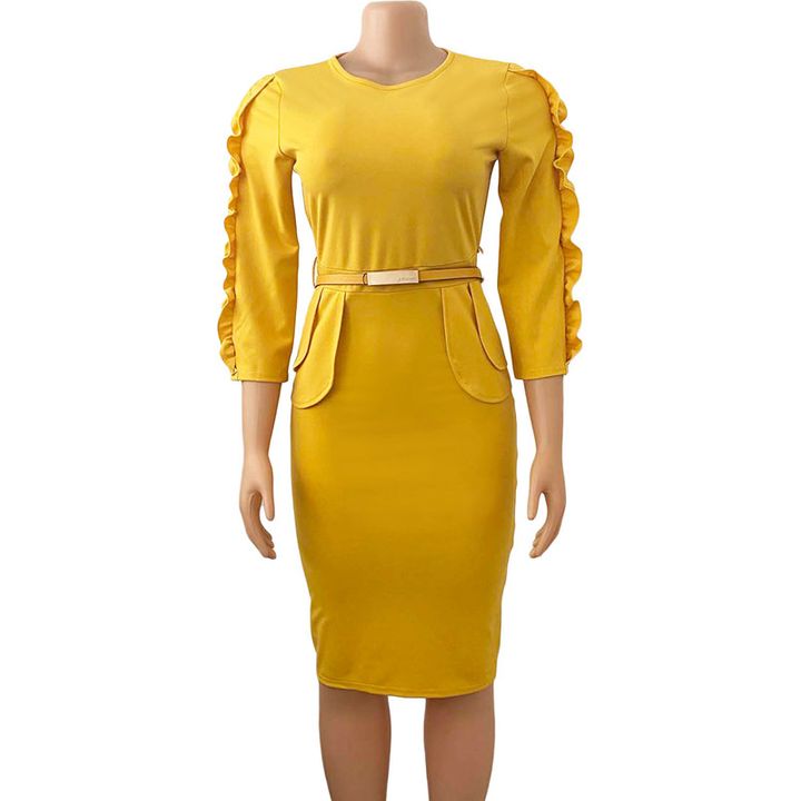 Business Women Professional Office Skirt Europe America  Africa Large Lady Dress Mother&apos;s Slim Dress