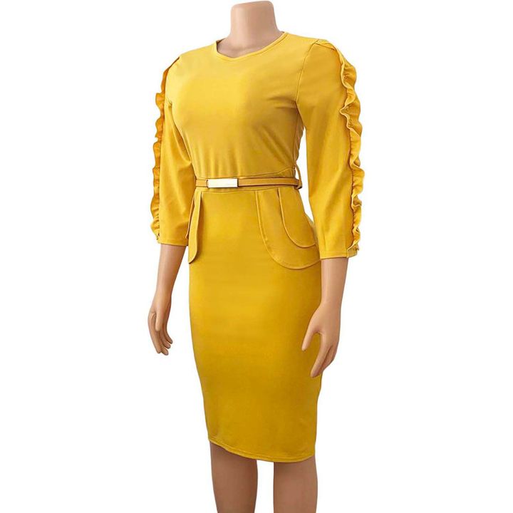 Business Women Professional Office Skirt Europe America  Africa Large Lady Dress Mother&apos;s Slim Dress