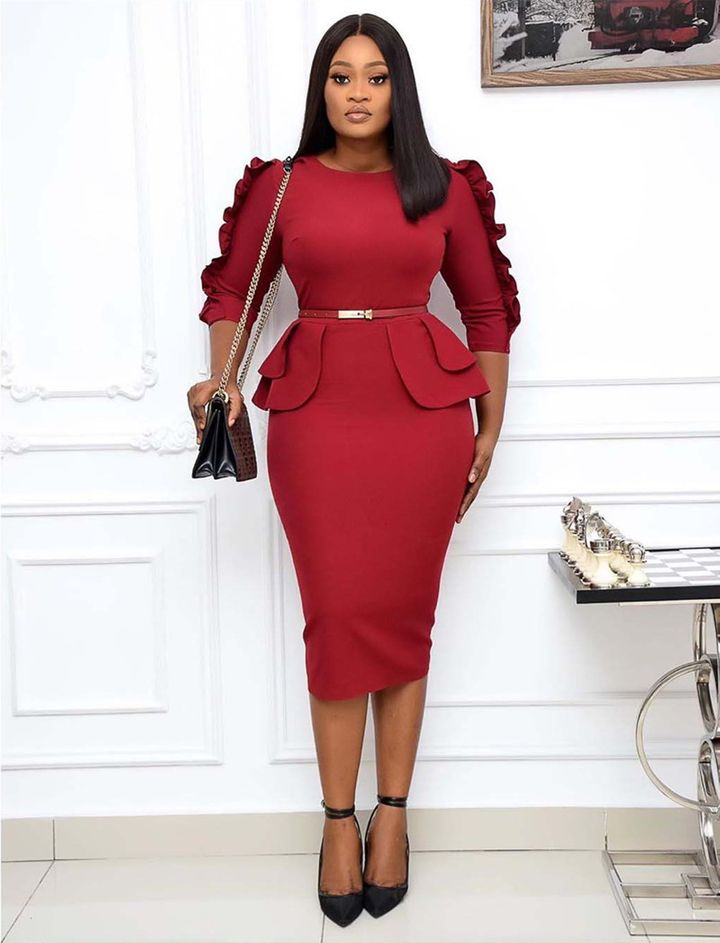 Business Women Professional Office Skirt Europe America  Africa Large Lady Dress Mother&apos;s Slim Dress