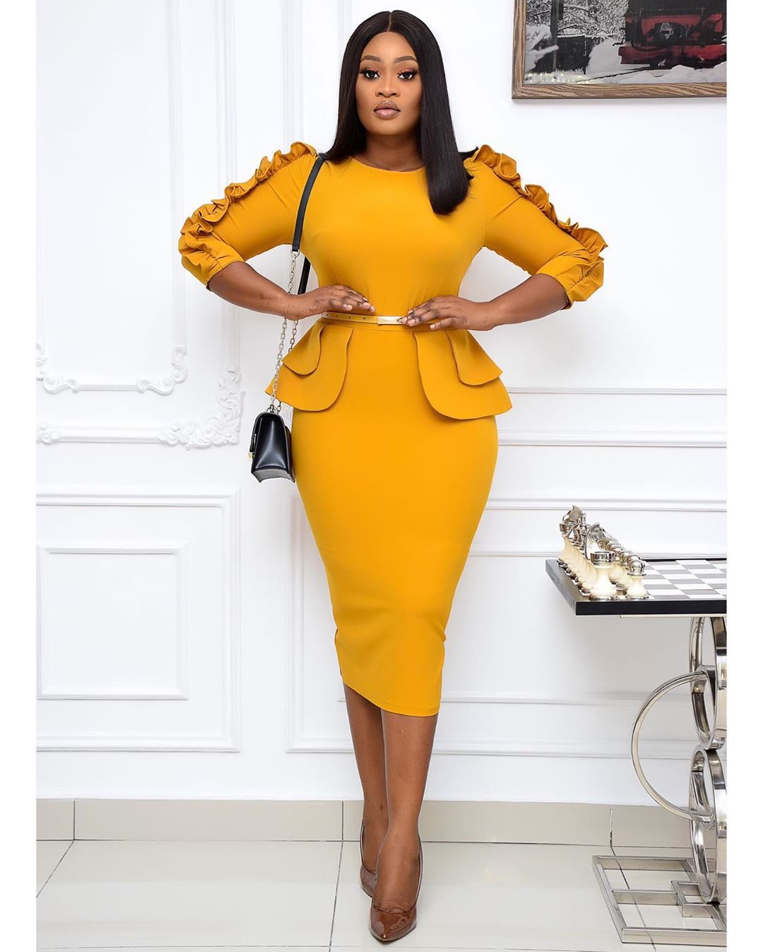 Business Women Professional Office Skirt Europe America  Africa Large Lady Dress Mother&apos;s Slim Dress