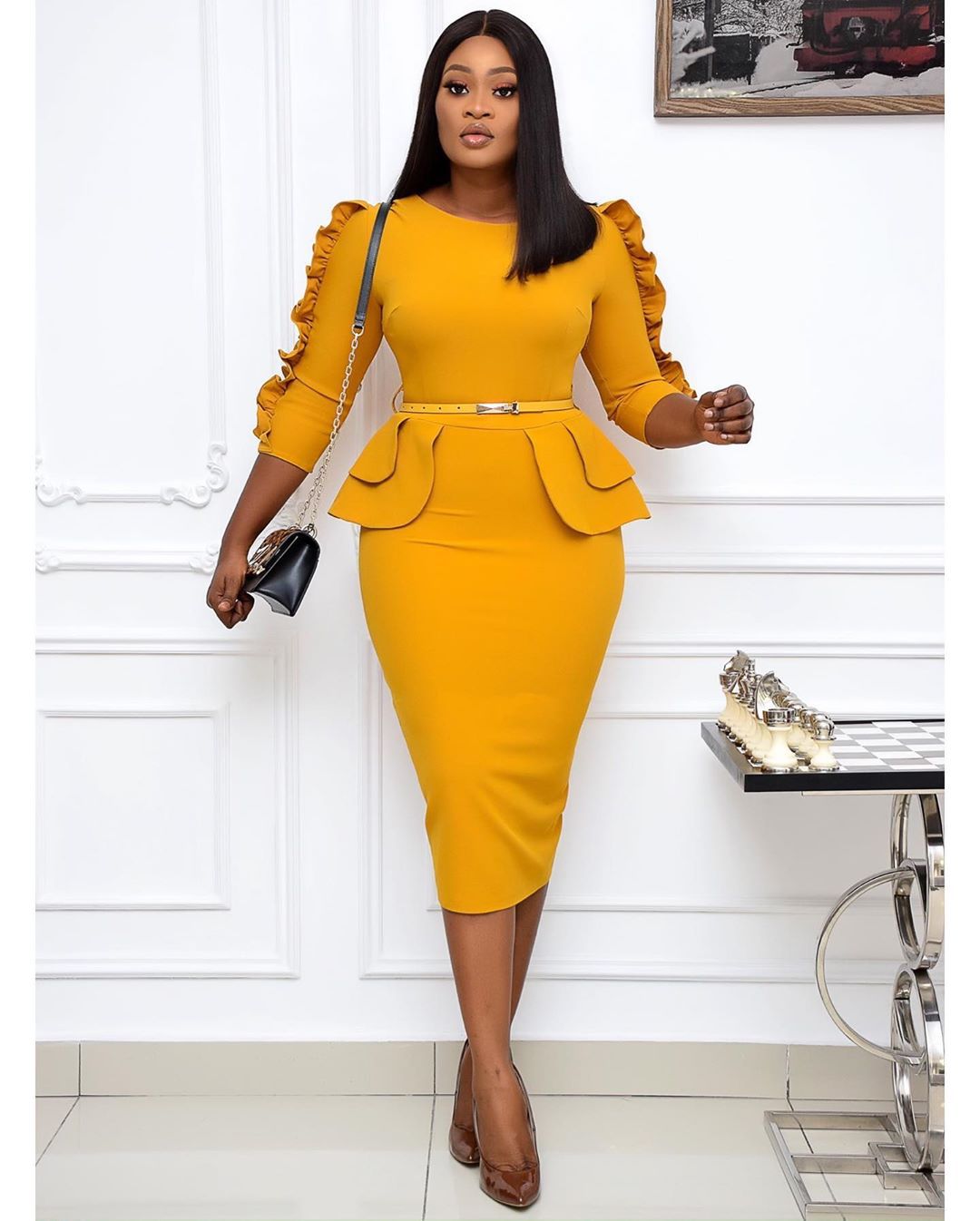 Business Women Professional Office Skirt Europe America  Africa Large Lady Dress Mother&apos;s Slim Dress