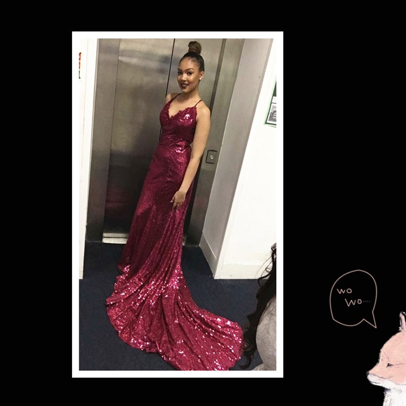 Sexy Evening Dress Floor Fish Tail Dress High Quality High-V Neck Evening Sequins Dress Backless