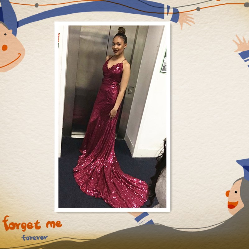 Sexy Evening Dress Floor Fish Tail Dress High Quality High-V Neck Evening Sequins Dress Backless