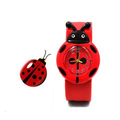 2022 Children Birthday Toys Gift Watch  Lovely Animal Kids Cartoon Watch Beetle Slap Children's Kids Toys Watch Girls Boys Students Premiums Rubber Beetle Red Watch Red as picture