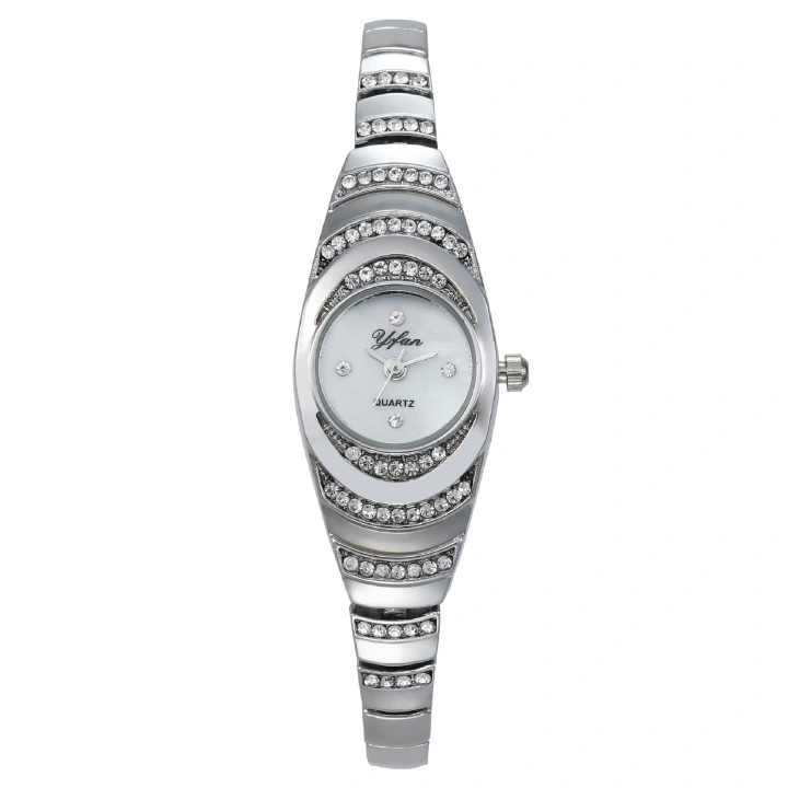 2022 Fashion New Business Women Watches Bracelet Trend Egg With Crystal Diamonds All Over The Case and Band Oval Female Students Office Lady Female Students Gift Watches