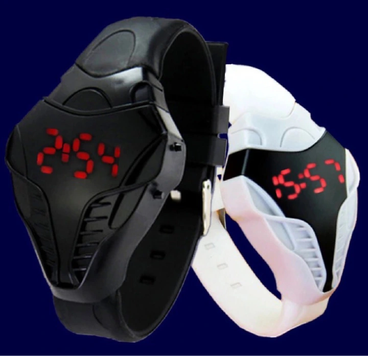 Creative New 2pcs/set Silicone Snake Head LED Electronic Cool Boys Female Students Children's Watches Fashion Korean Cobra Female Male Lover's Couples Men Women Watches + Luxury Gift Box Lovers Boyfri