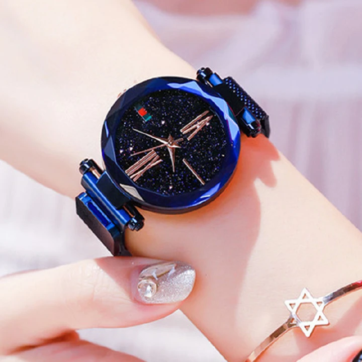 Elegant New Roma Font Trembling Star Women Metal Watches  simplified Magnet Band Female Students Office Ladies Girls Gift Casual Watches + Luxury Gift Box Lovers Girlfriends Wife's Birthday Holiday  S