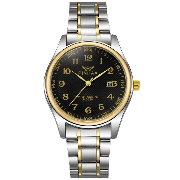 Popular New Simple Trend Busienss Men's  Calendar Metal Watches Alloy Steel Band Quartz Female Students Boys Date Watches +Luxury Gift Box Lovers Boyfriends Husbands' Birthday Holiday Surprising Gifts