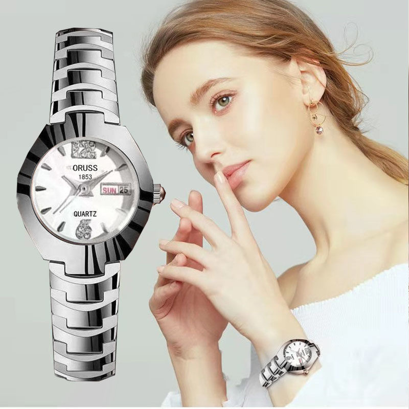 Luxury Hot Sale 30M Waterproof Steel Band Calendar Watches Luminous Business Women's Date Watches Lovers' Ladies Leisure Metal  Watches+ Luxury Gift Box Lovers Girlfriends Wife's Birthday Holiday Surp