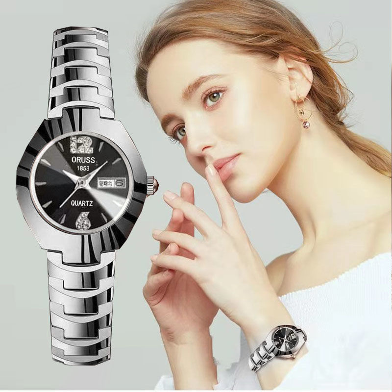 Luxury Hot Sale 30M Waterproof Steel Band Calendar Watches Luminous Business Women's Date Watches Lovers' Ladies Leisure Metal  Watches+ Luxury Gift Box Lovers Girlfriends Wife's Birthday Holiday Surp