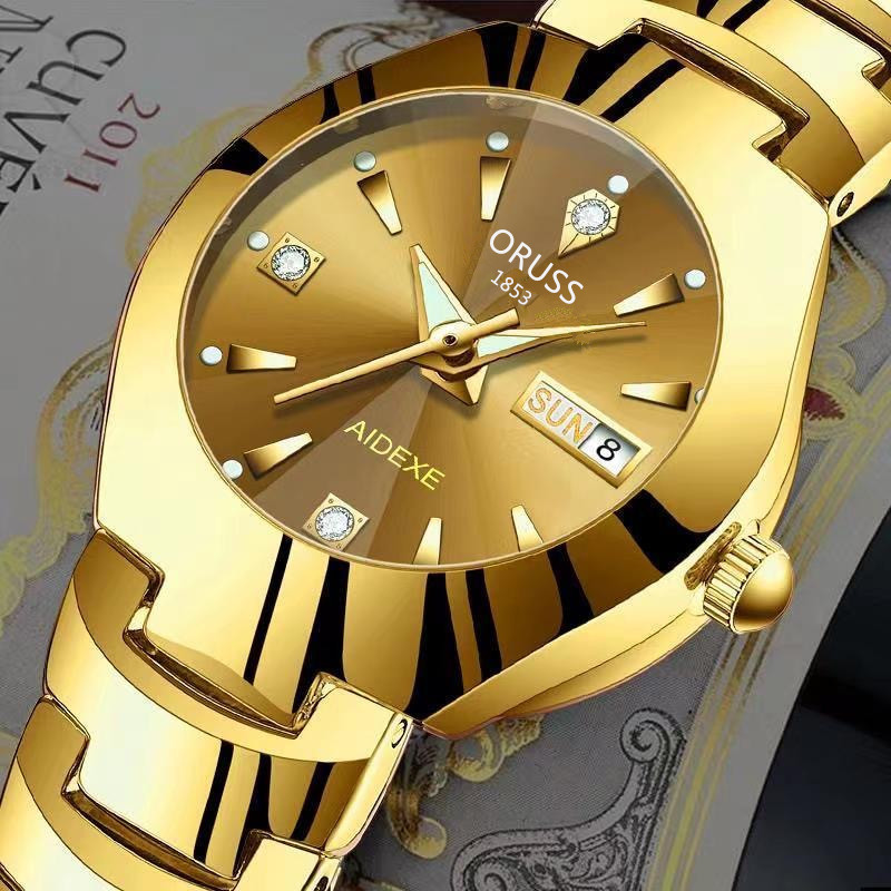 Luxury Hot Sale 30M Waterproof Steel Band Calendar Watches Luminous Business Women's Date Watches Lovers' Ladies Leisure Metal  Watches+ Luxury Gift Box Lovers Girlfriends Wife's Birthday Holiday Surp