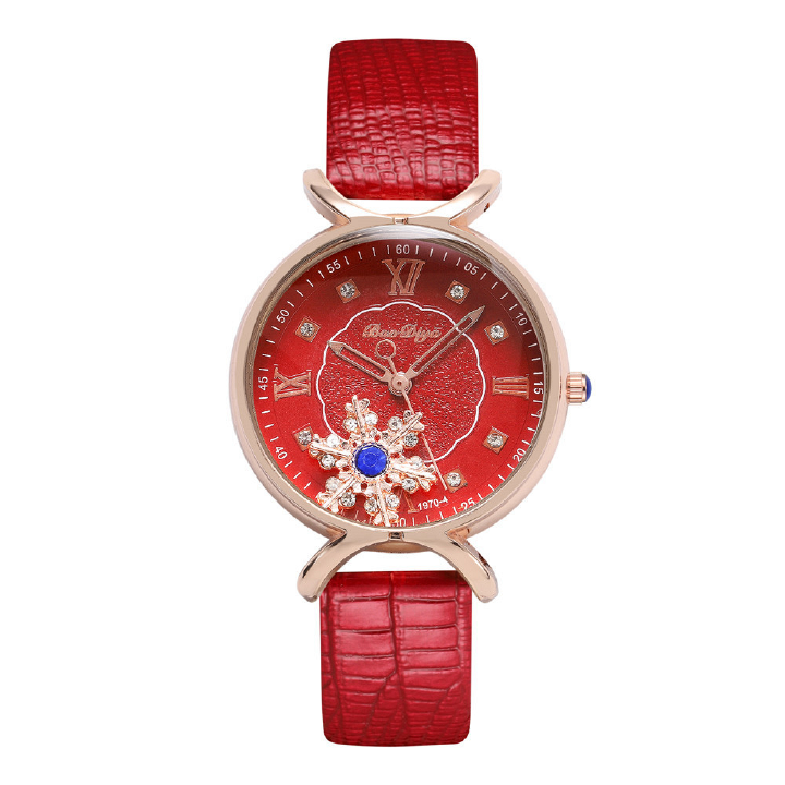 Luxury Rhinestone Trendy New Leather Women Metal Watches Office Lady Ball Dial Roman Digital Time Luminious Quartz Watches + Luxury Gift Box Lovers Girlfriends Wife's Birthday Holiday Surprising Gifts