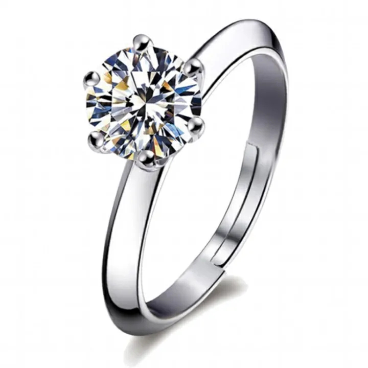 925 Silver Plating Female Rings Women Fashion Versatile Platinum Plated Live Opening Ring Crystal Bride Groom Wedding Ring Lover's Lovers Girlfriends Wife's Birthday Holiday Surprising Gifts      Gift