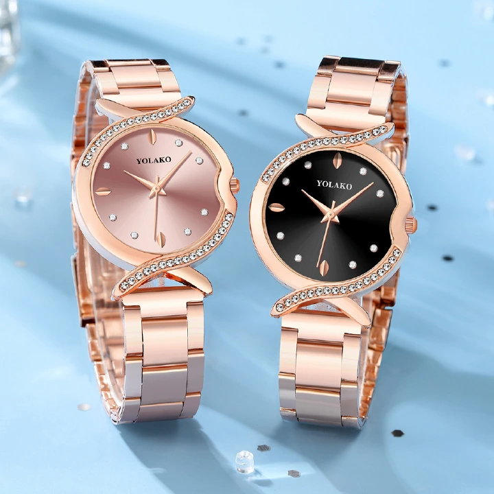 Luxury Rhinestone Trendy New Leather Women Metal Watches Office Lady Ball Dial Roman Digital Time Luminious Quartz Watches + Luxury Gift Box Lovers Girlfriends Wife's Birthday Holiday Surprising Gifts