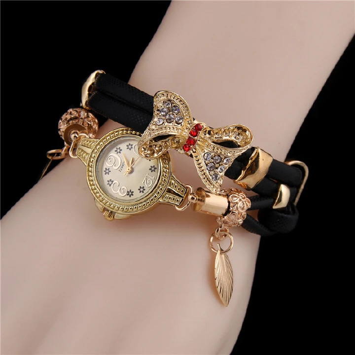 Luxury Rhinestone Trendy New Leather Women Metal Watches Office Lady Ball Dial Roman Digital Time Luminious Quartz Watches + Luxury Gift Box Lovers Girlfriends Wife's Birthday Holiday Surprising Gifts