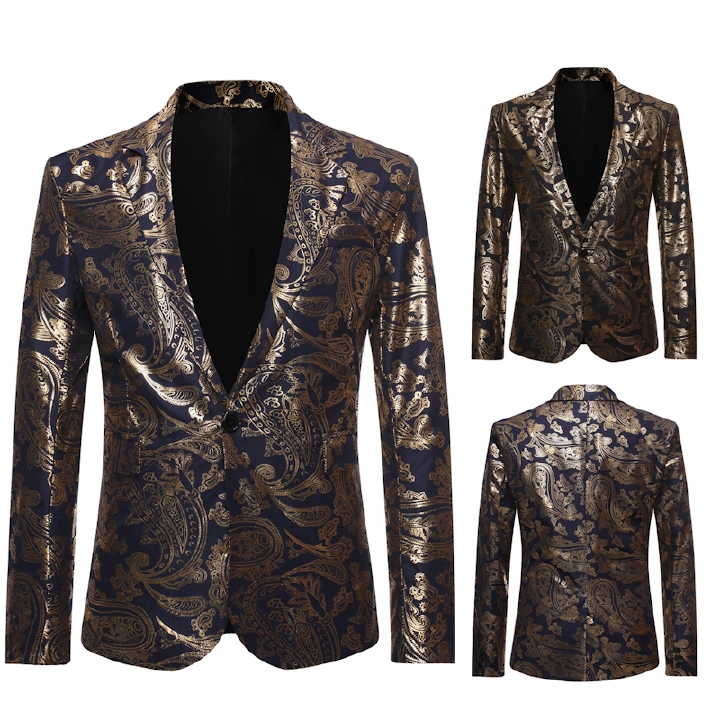 New Recommendation: Luxury Men's Suits, European And American Teenagers, Single Western Style, Fashion, Leisure, Nightclub Style, Gilded Suit, Dress, Gift Box, Boyfriend, Husband's Son, Classmate's Bi