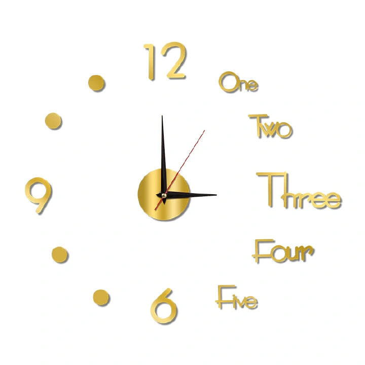 2022 New 3D Wall Clocks Mirror Wall Acrylic Stickers Fashion Living Room Quartz Watch DIY Home Decoration Wall Clocks  Creative New Wall Clock Acrylic Art Geometric Abstract 3D Mirror Wall Clocks Home