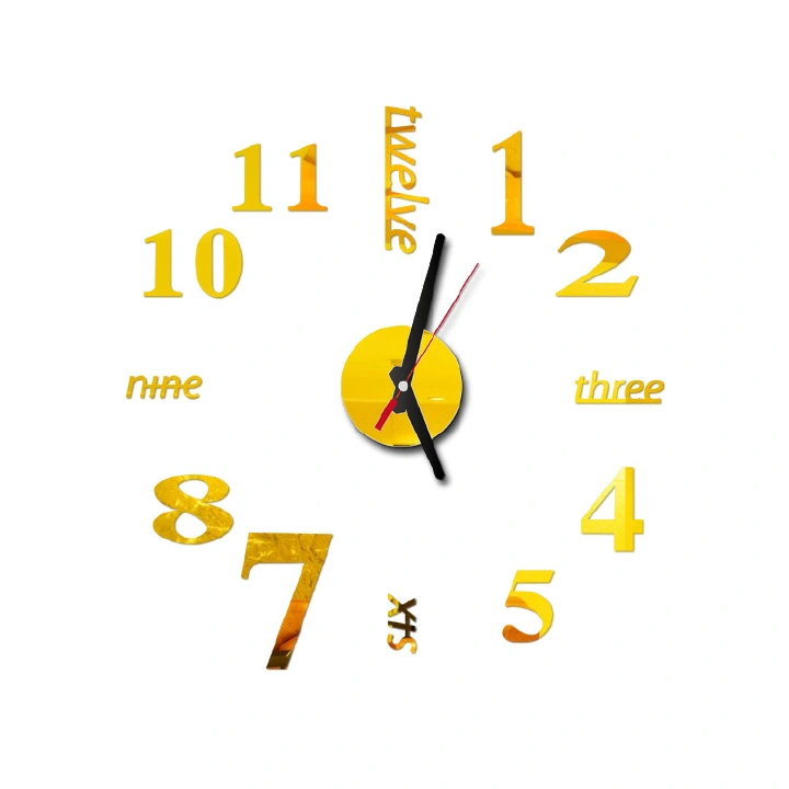 Factory Wholesale Creative Luminous Students Dormitory Wall Clock Sticker Modern Design DIY Kitchen Living Room Tea House Coffer Room Dinning Room Home Decoration Needle Clock Factory Wholesale 3D Acr