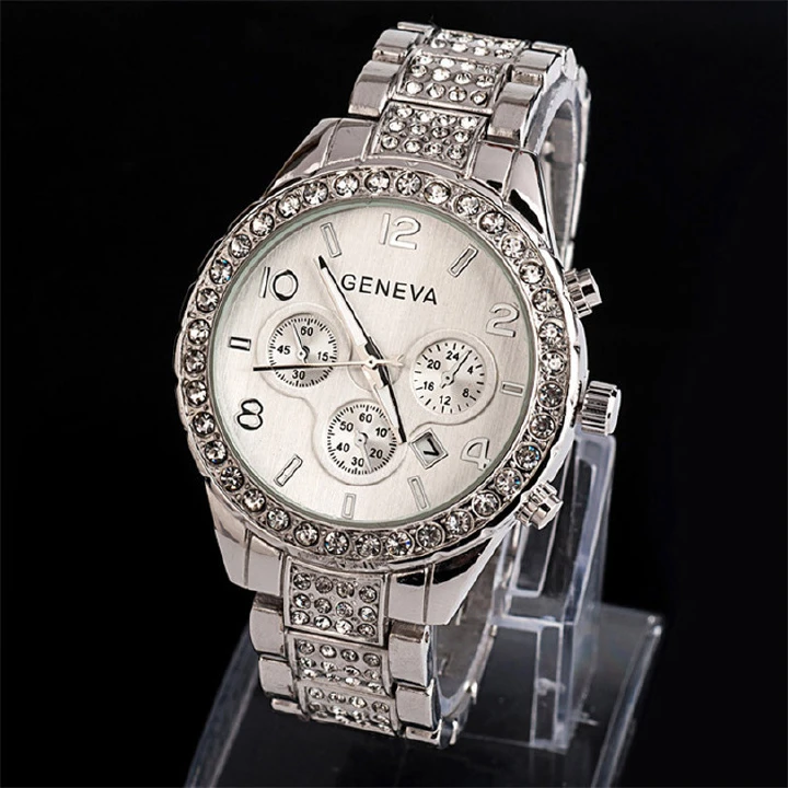 New Multi-Function Calendar Dusiness Women's Watch Diamond Watch Female Student Fashion Girl Leisure Belt College Watch+Luxury Box Colleague Girlfriend's Birthday Gift