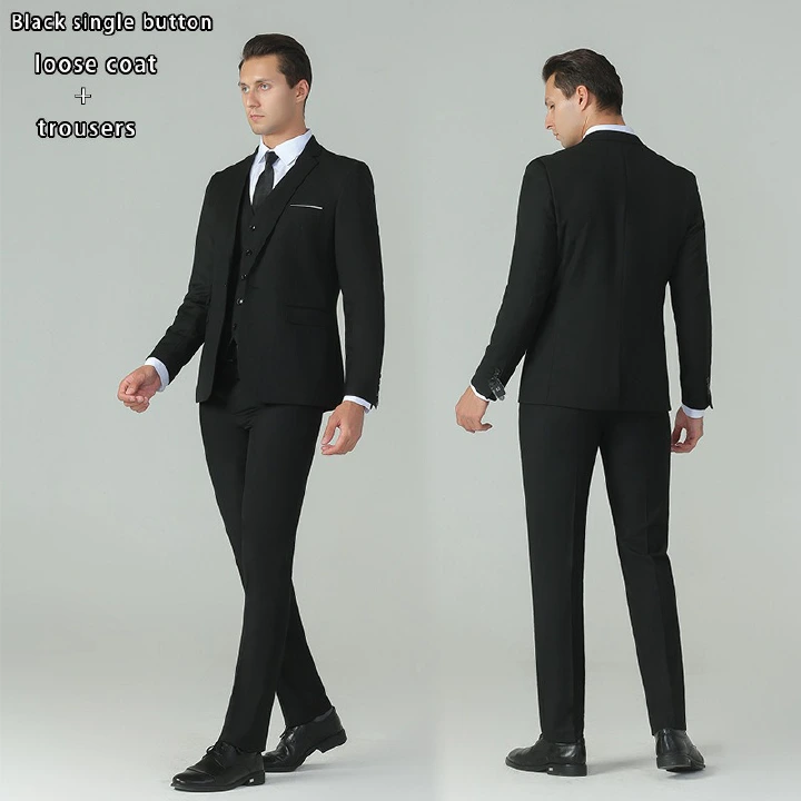Fashion New Foreign Trade Suit Men's Suit Business Work Men's Coat Korean Suit Suit Trousers Suit Craft Texture Detail Comfort Taste British Style Good Taste Full of Aura Gentle and Elegant