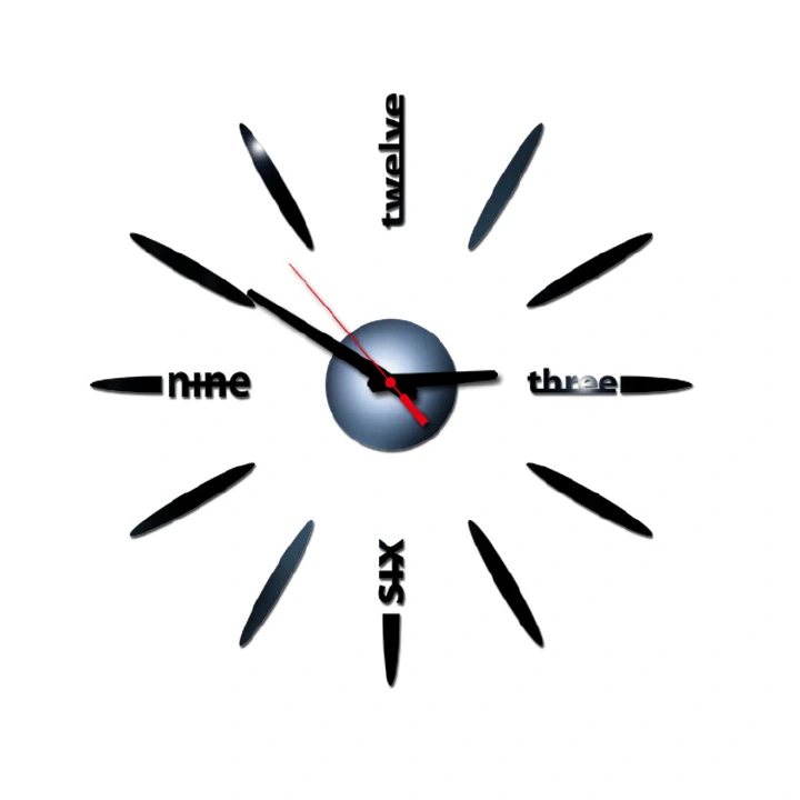 Factory Whole Sale  3D Acrylic Mirror Decoration Wall Clock Sticker Modern Design DIY Living Room Tea House Coffee Room Dinning Room Meeting Room Home Needle Mirror Clock Wall Sticker Wall Clocks