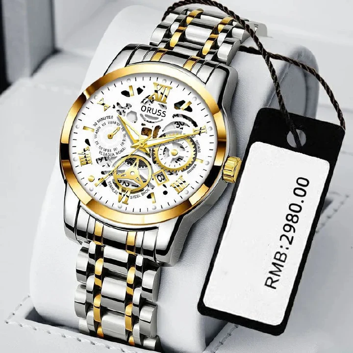 Creative Wheel dial  teel Metal Dual Calendar Business Men Watches Factory Wholsale School Boys Students Luminious Metal Watches Sons Gift Watches Luminous 30M Waterproof Men Wrist Quartz Watches