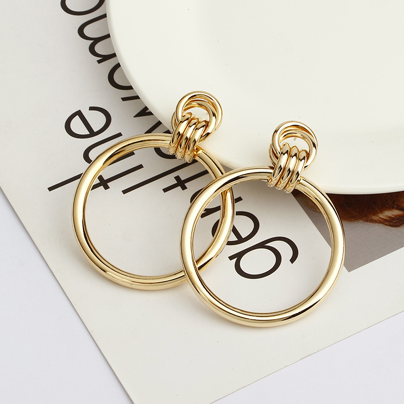 Modern trendy fashion jewellery office lady women circle big loop women drop earing
