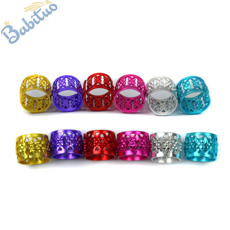 Babituo 100pcs hair beads dreadlock for hair braids, hair jewelry for braids, hair bead rings dreadlocks cuff decorations braid hair cuffs accessories