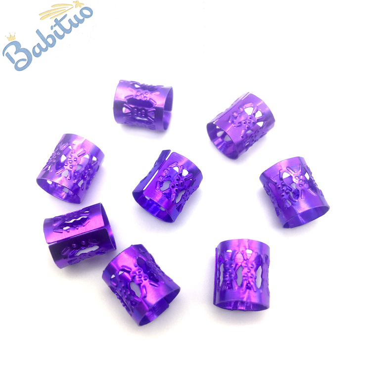 Babituo 100pcs hair beads dreadlock for hair braids, hair jewelry for braids, hair bead rings dreadlocks cuff decorations braid hair cuffs accessories