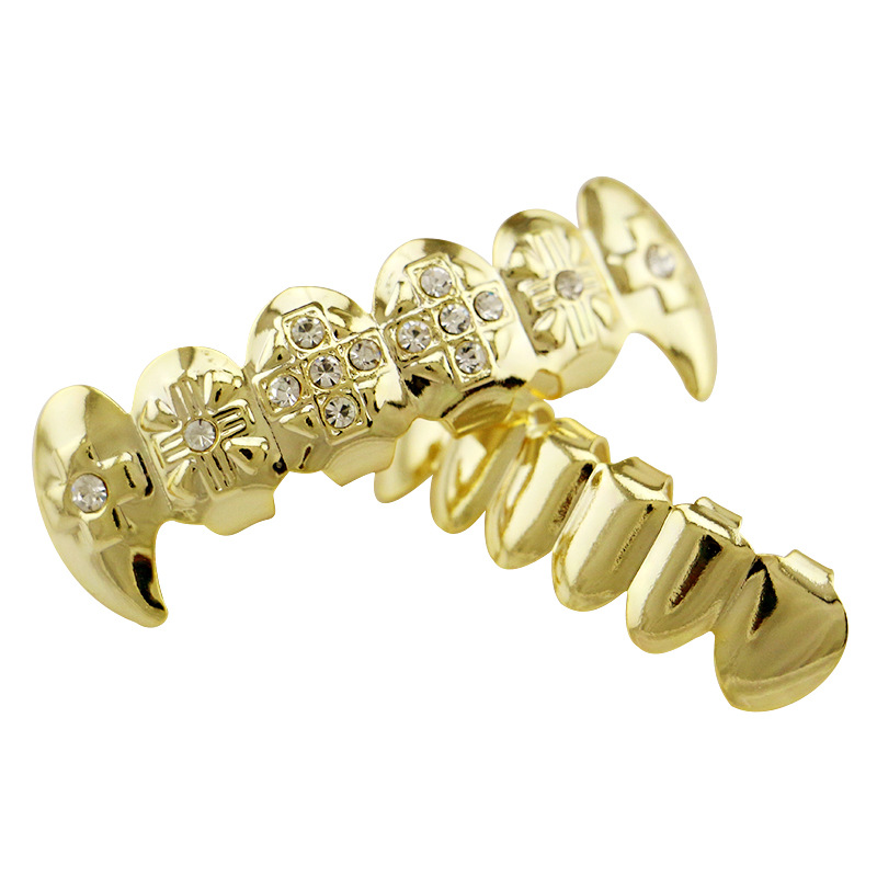 Rapper dental grillz hip hop teeth fangs grillz caps top&bottom grills set halloween women men fashion jewelry accessories