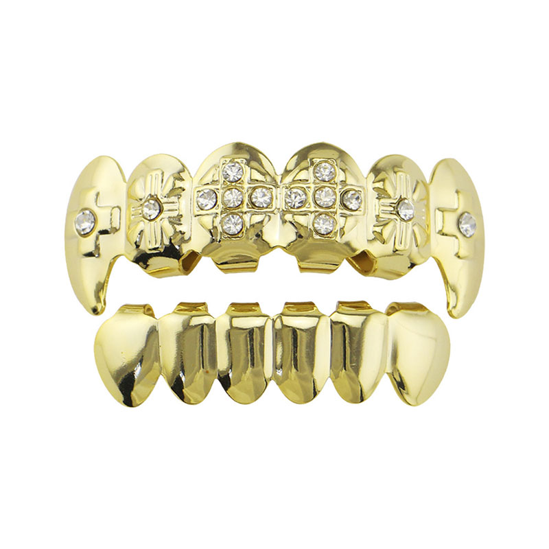 Rapper dental grillz hip hop teeth fangs grillz caps top&bottom grills set halloween women men fashion jewelry accessories