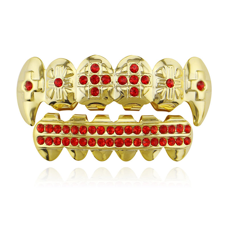 Rapper dental grillz hip hop teeth fangs grillz caps top&bottom grills set halloween women men fashion jewelry accessories